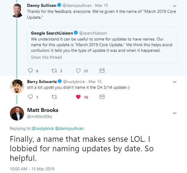 Naming Google Updates By Date