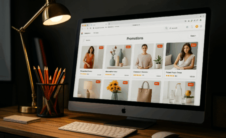 Gmail Promotions tab showing ecommerce demand generation ads with product images and promotional tags