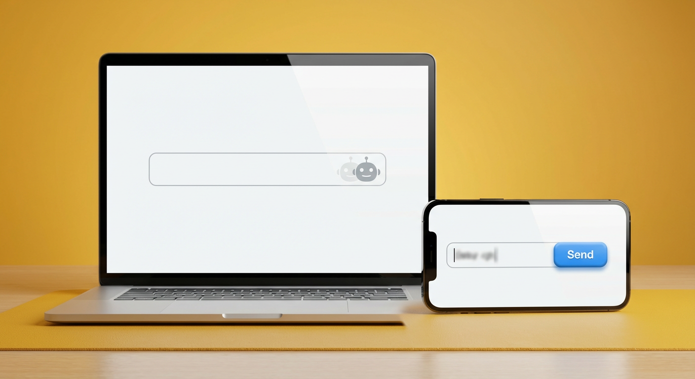 Google tests blue Send button that replaces AI Mode in the search box